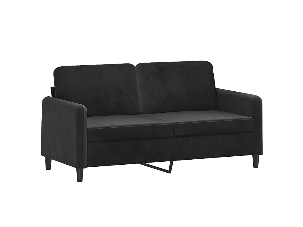 2-teiliges Sofaset aus schwarzem Samt