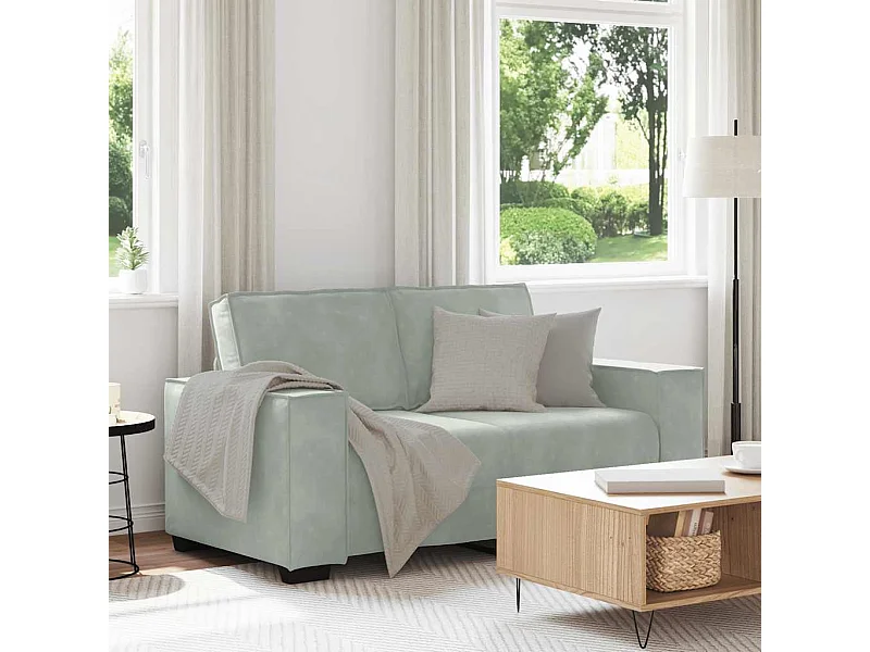 Sofá 2 plazas Gris claro 120 cm Terciopelo