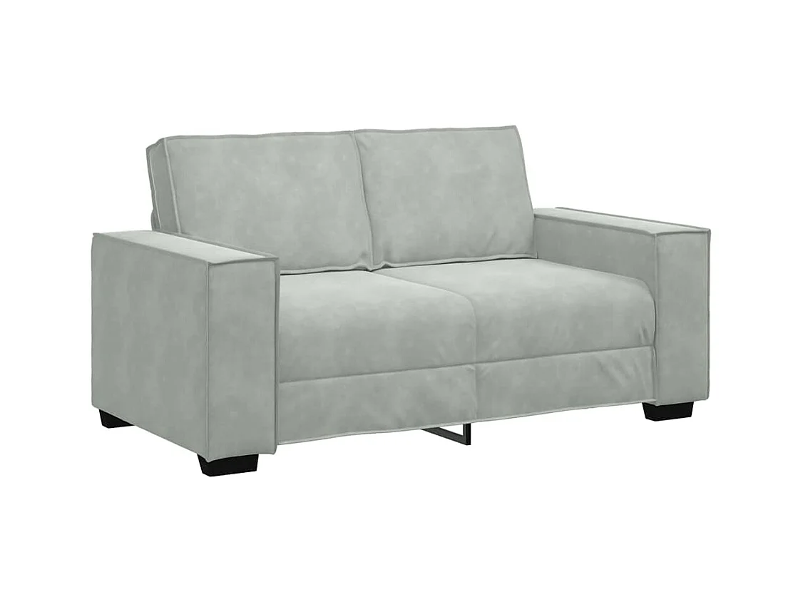 Canapé à 2 places Gris clair 120 cm Velours