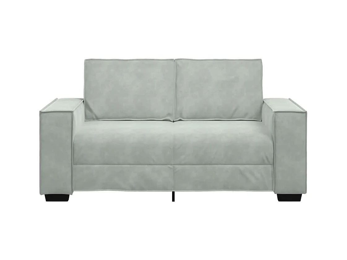 Canapé à 2 places Gris clair 120 cm Velours