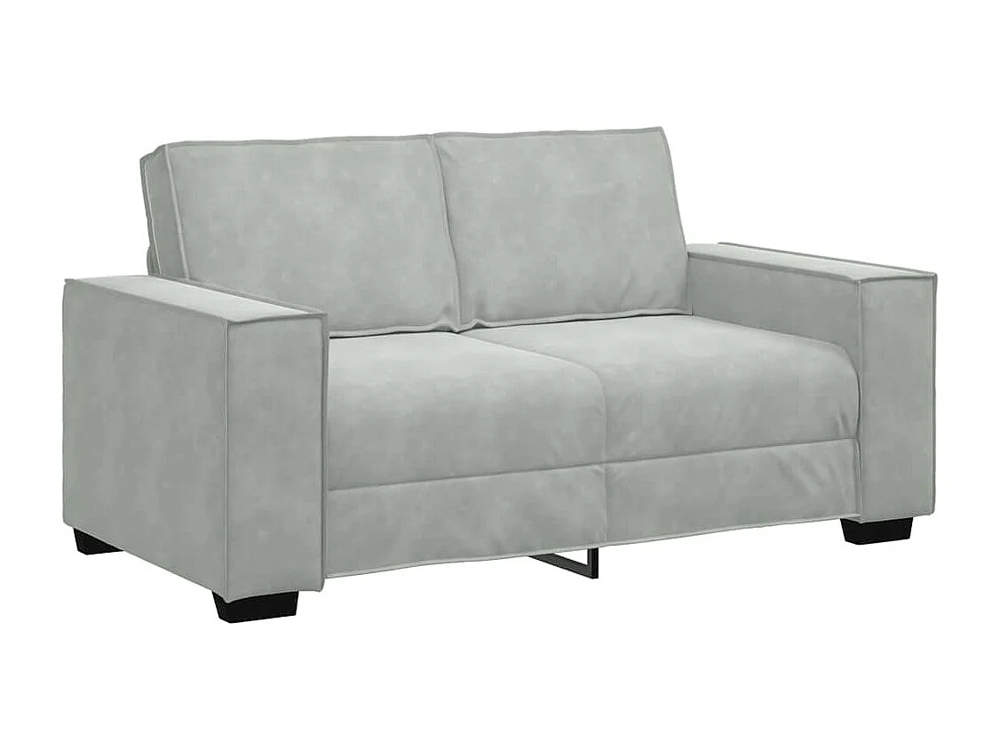 Canapé à 2 places Gris clair 120 cm Velours