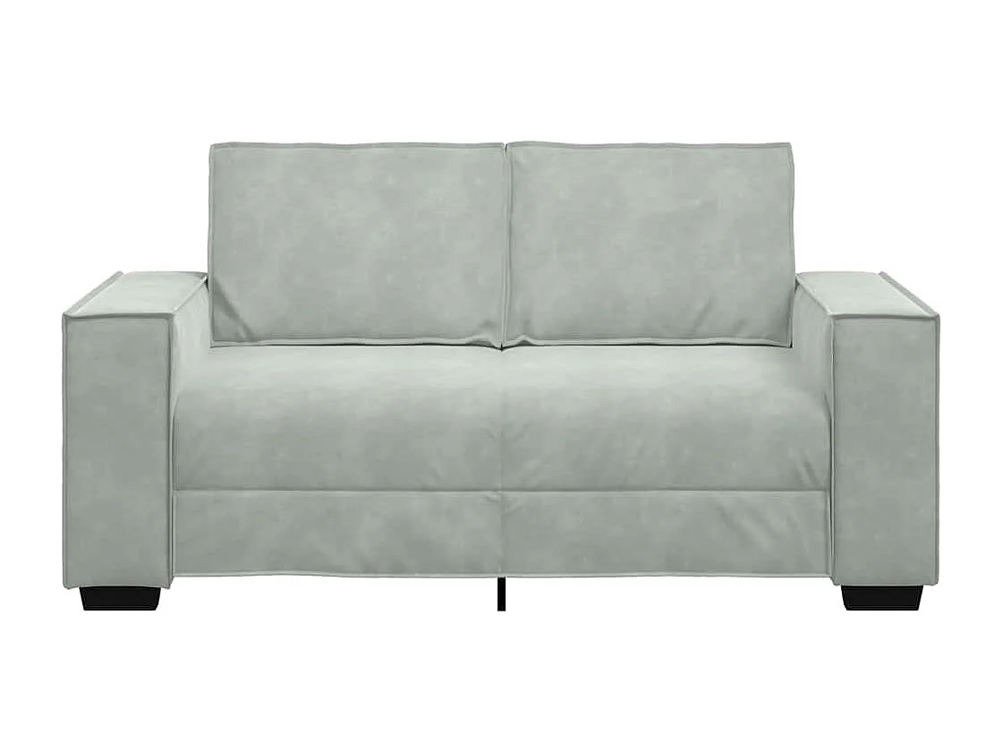 Canapé à 2 places Gris clair 120 cm Velours