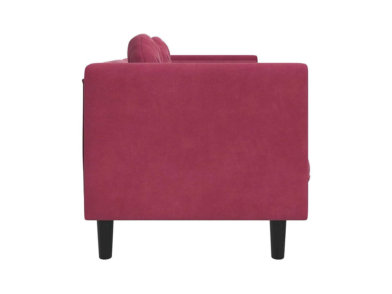 2-Sitzer-Sofa mit burgunderroten Samtkissen