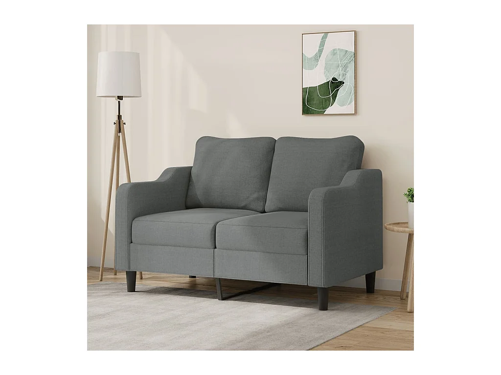 Sofá 2 plazas Gris oscuro 120 cm Tela