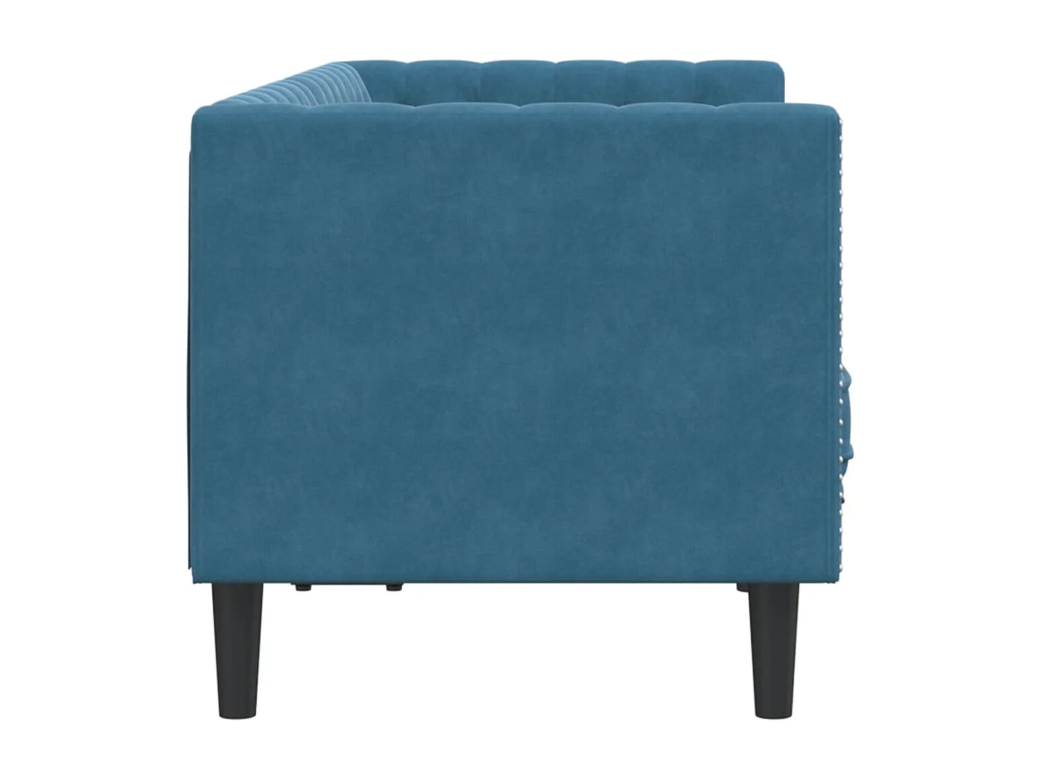 Canapé Chesterfield avec traversins 2 places bleu velours