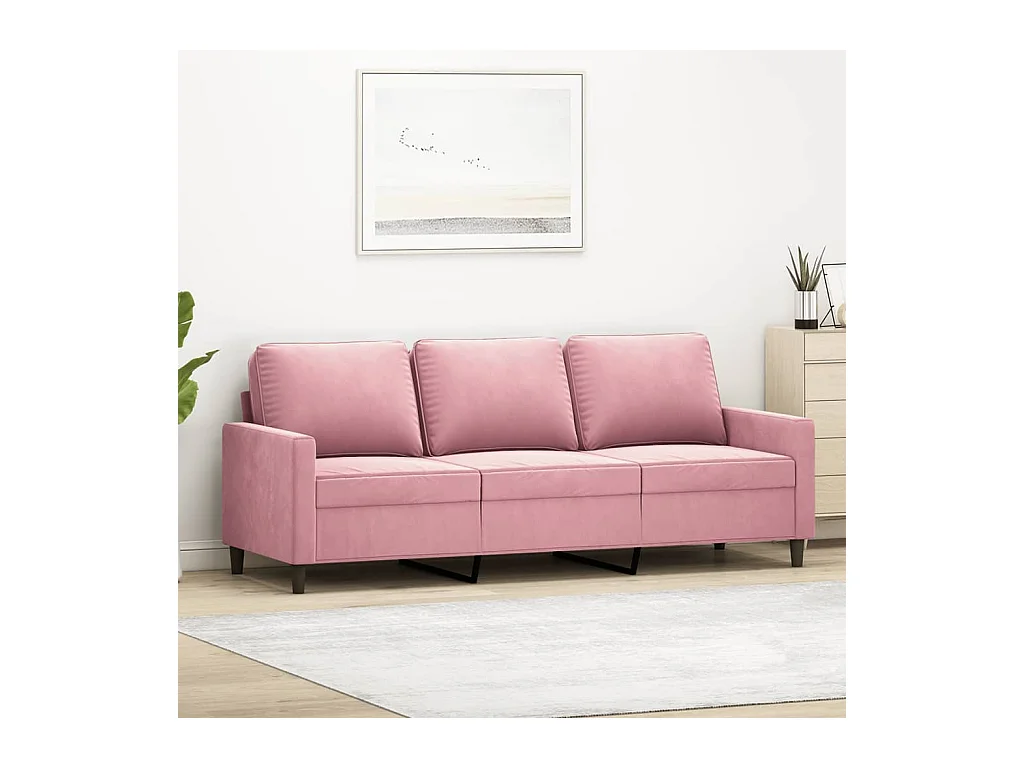 Divano 3 posti Rosa 180 cm Velluto