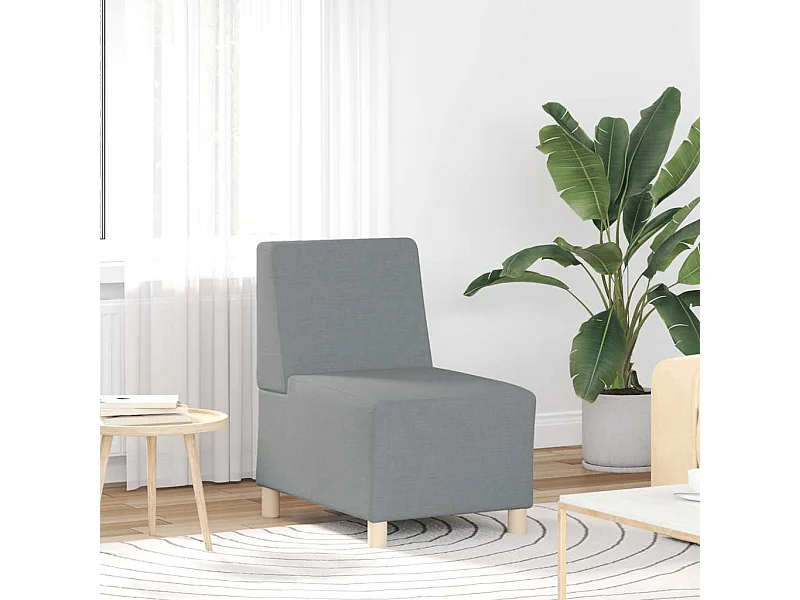 Canapé modulaire sans accoudoirs Gris clair 55 cm Tissu