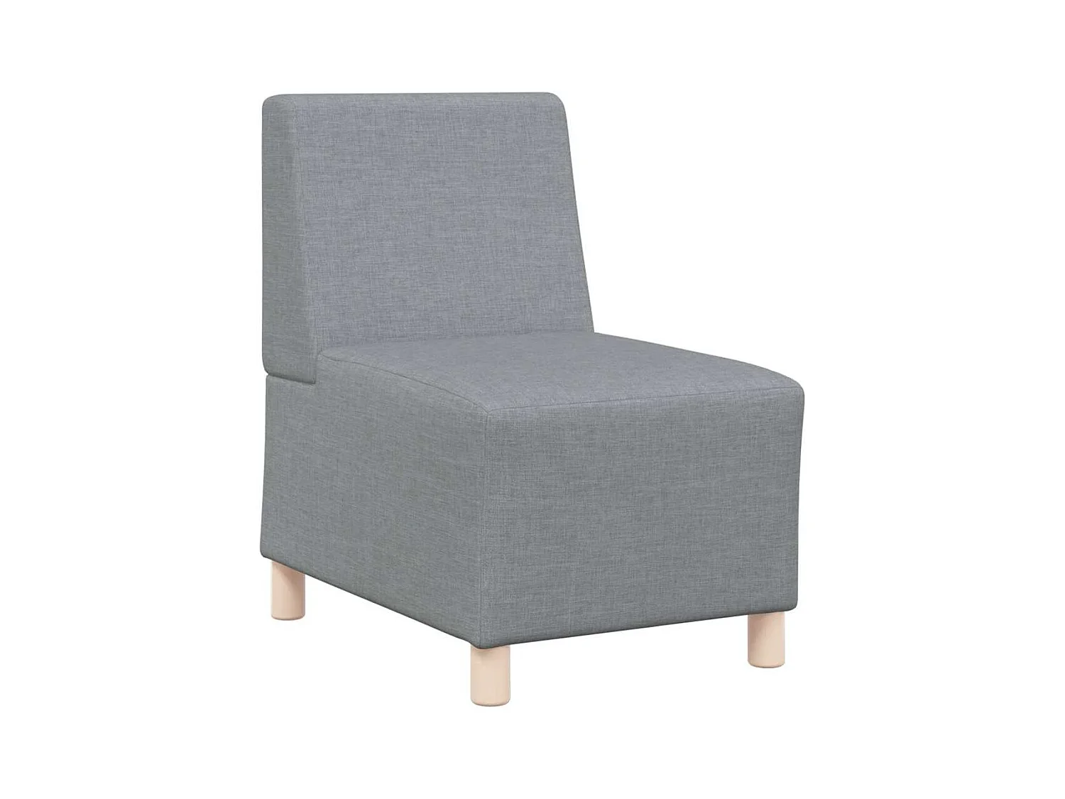 Canapé modulaire sans accoudoirs Gris clair 55 cm Tissu