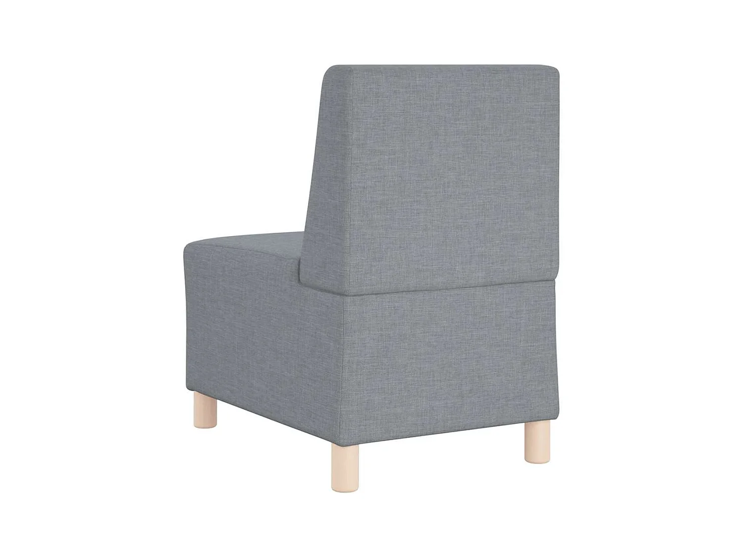 Canapé modulaire sans accoudoirs Gris clair 55 cm Tissu