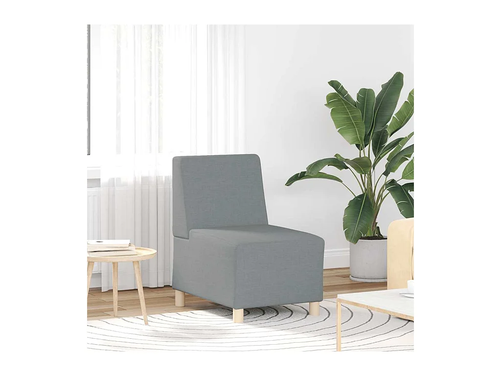 Canapé modulaire sans accoudoirs Gris clair 55 cm Tissu