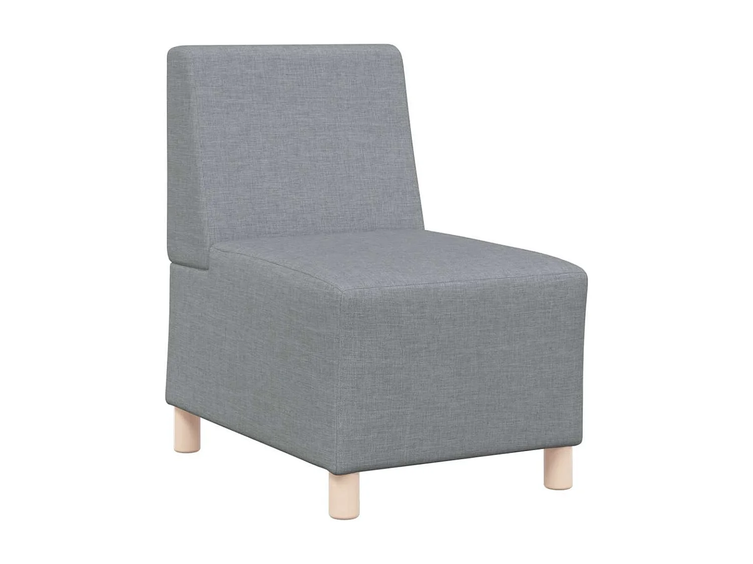 Canapé modulaire sans accoudoirs Gris clair 55 cm Tissu