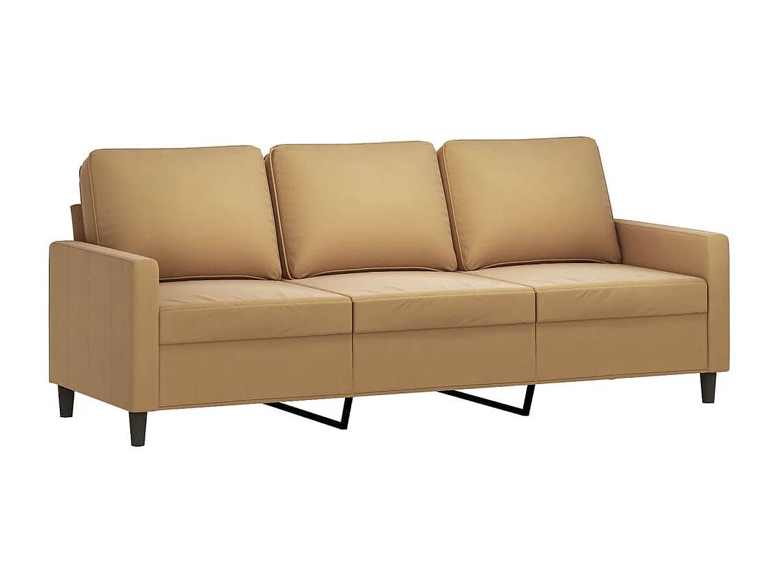 Canapé à 3 places avec repose-pieds Marron 180 cm Velours