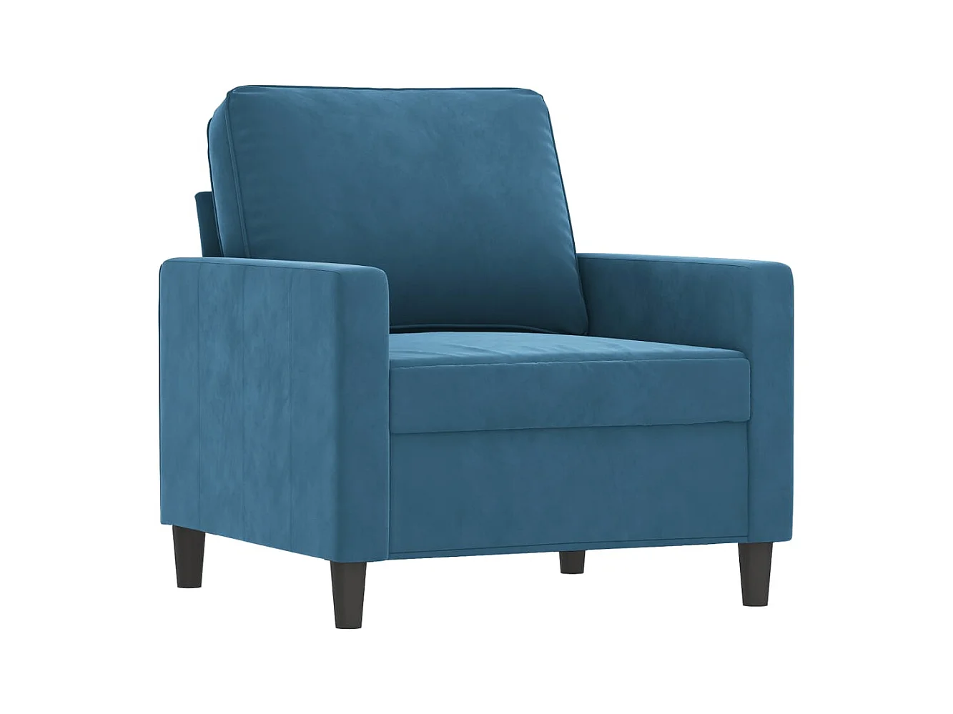 Blauwe 60 cm fluwelen fauteuil