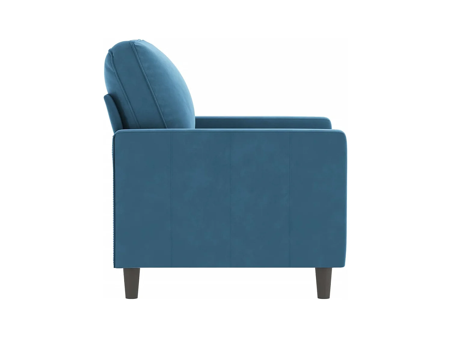 Blauwe 60 cm fluwelen fauteuil