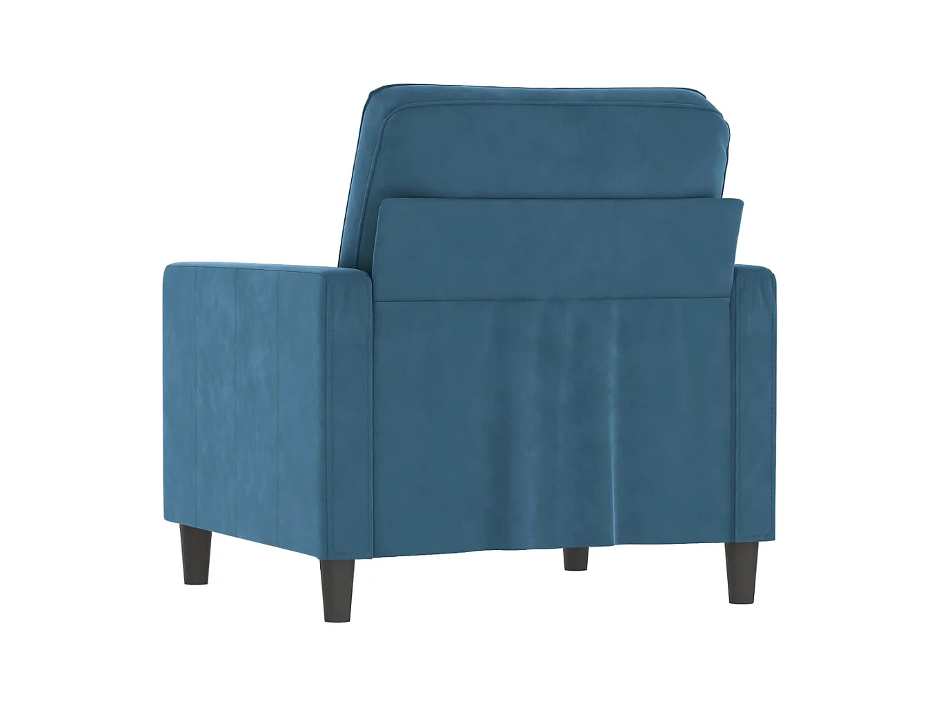 Blauwe 60 cm fluwelen fauteuil