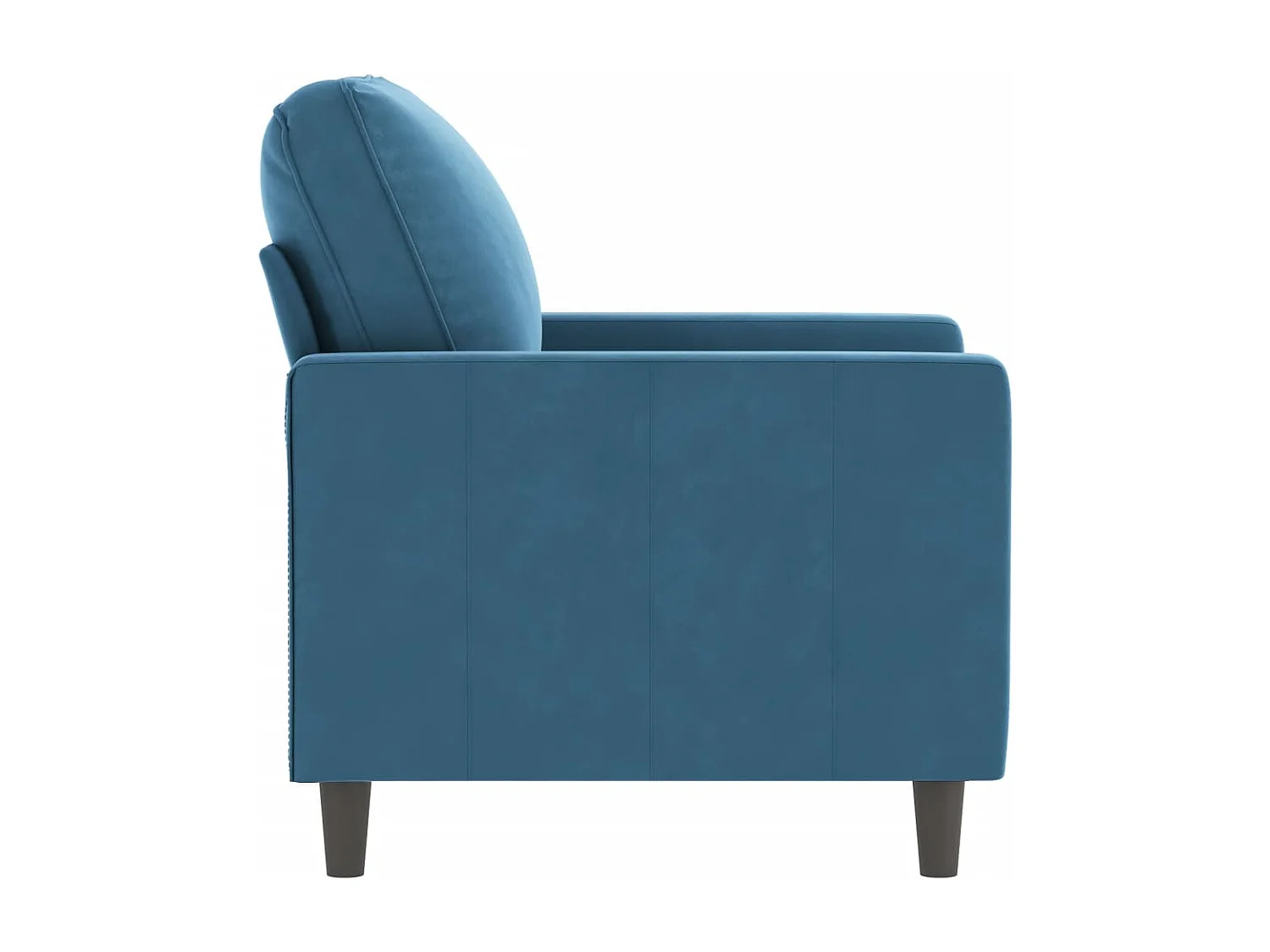 Sillón de terciopelo azul de 60 cm