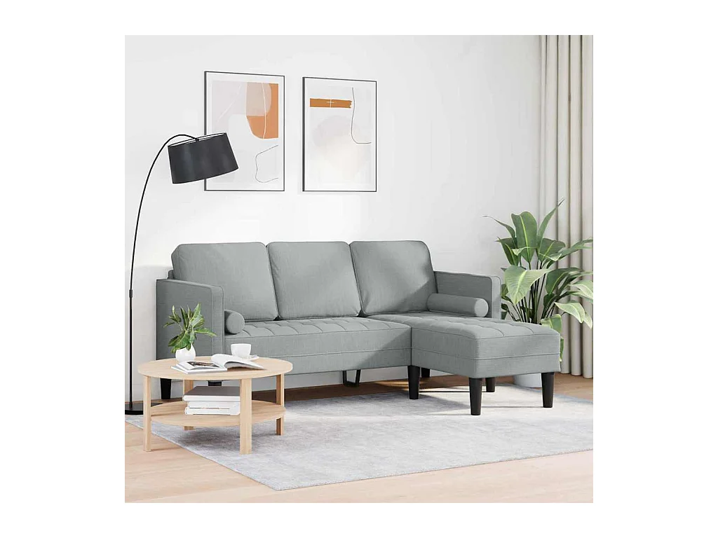 Ensemble de Canapés Gris clair 173 x 131 x 67 cm tissu