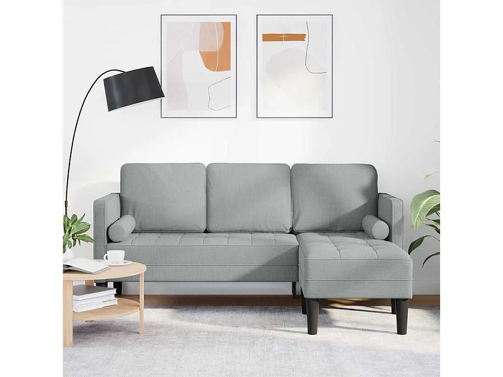 Hellgraues Sofa-Set 173 x 131 x 67 cm Stoff