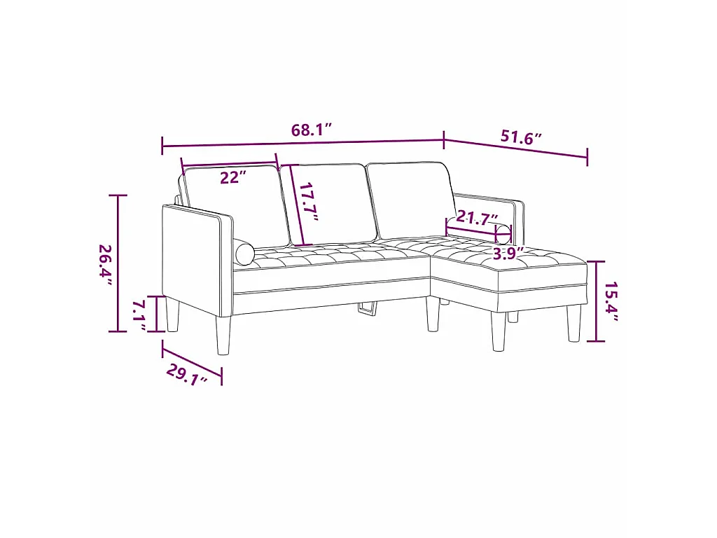 Hellgraues Sofa-Set 173 x 131 x 67 cm Stoff