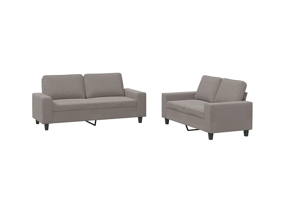 Ensemble de canapés 2 pcs taupe tissu