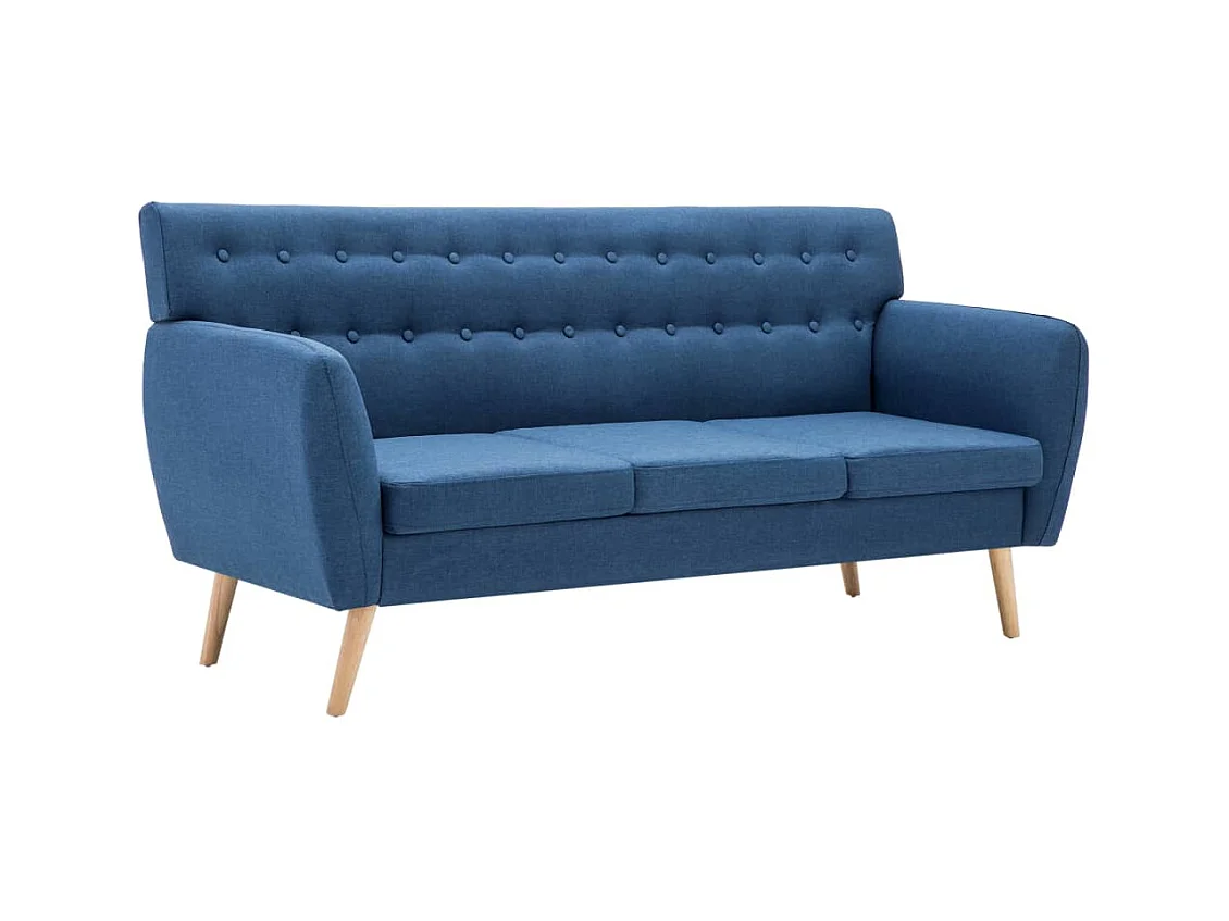 3-Sitzer Sofa mit Stoffbezug 172x70x82 cm blau