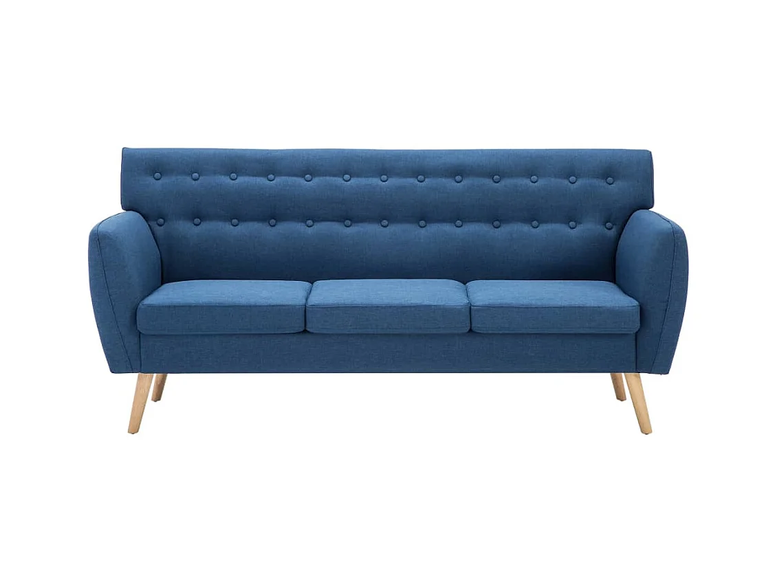 3-Sitzer Sofa mit Stoffbezug 172x70x82 cm blau