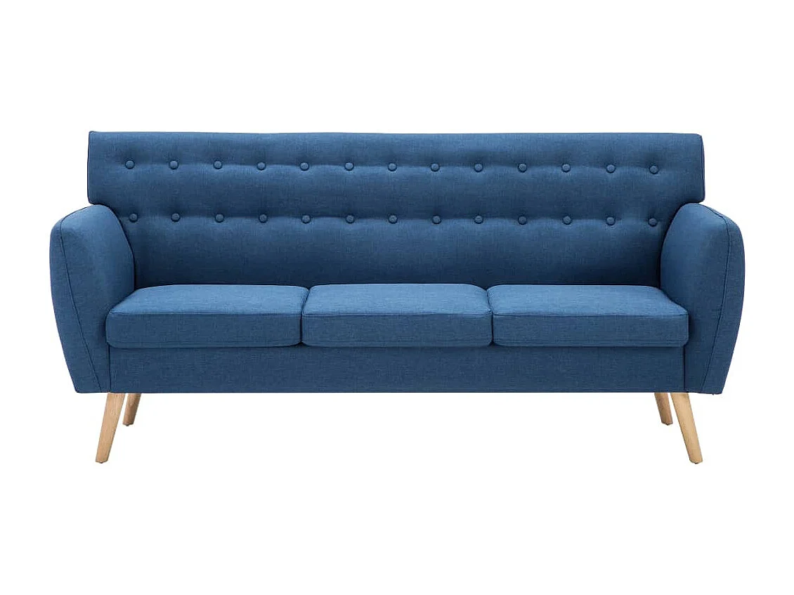 Sofá de 3 plazas con funda de tela 172x70x82 cm azul