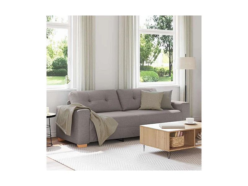 Sofa 3 places avec coussin Taupe tissu