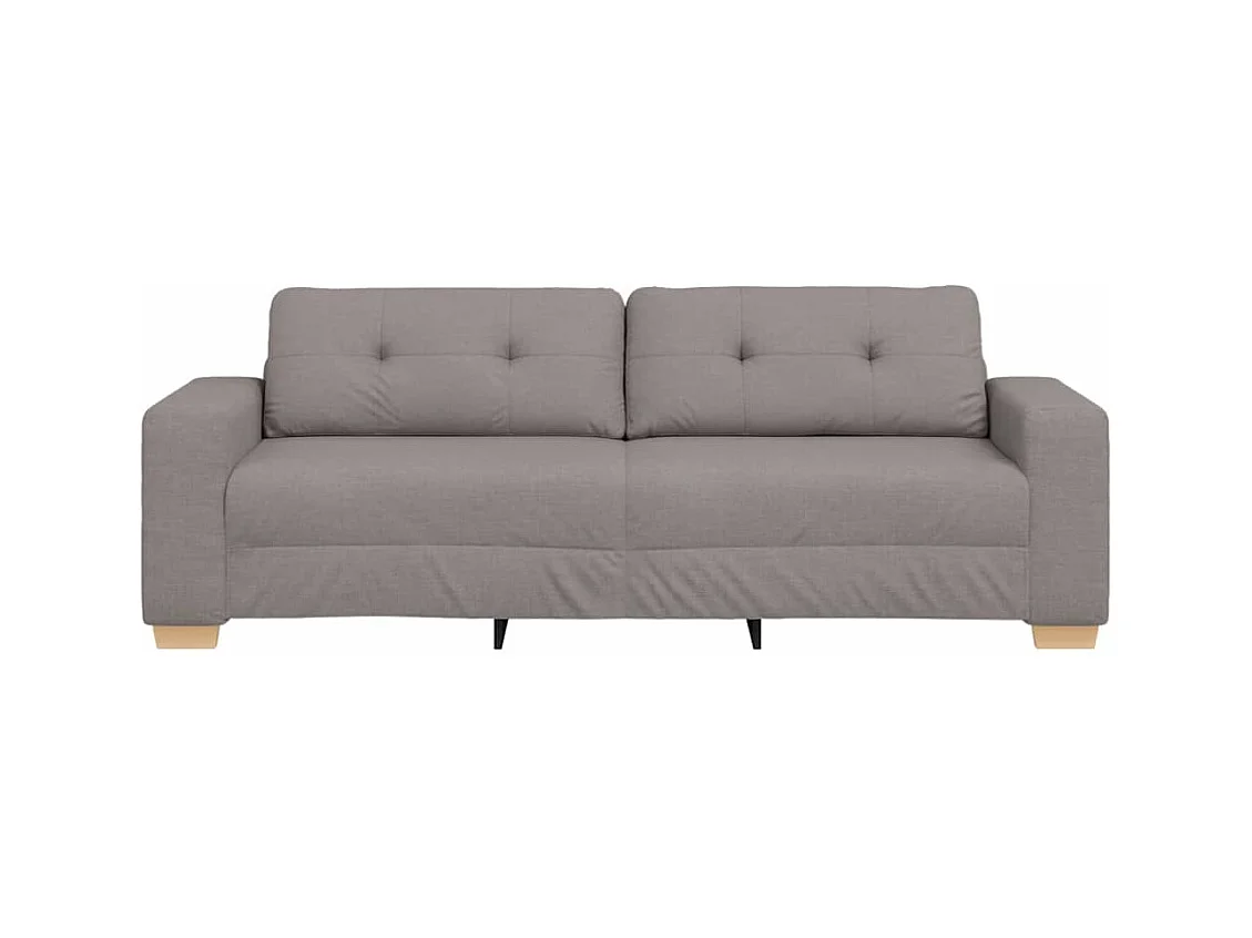 Divano a 3 posti con cuscino in tessuto color tortora