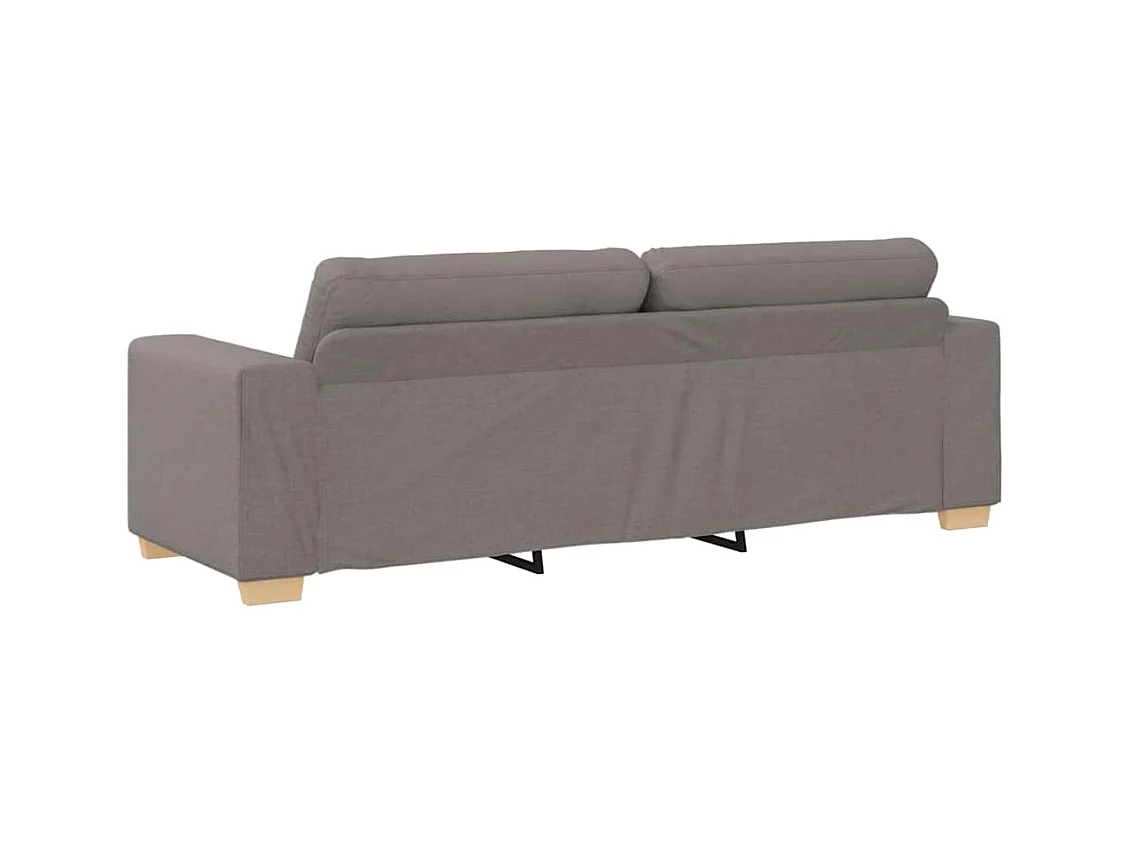 Divano a 3 posti con cuscino in tessuto color tortora