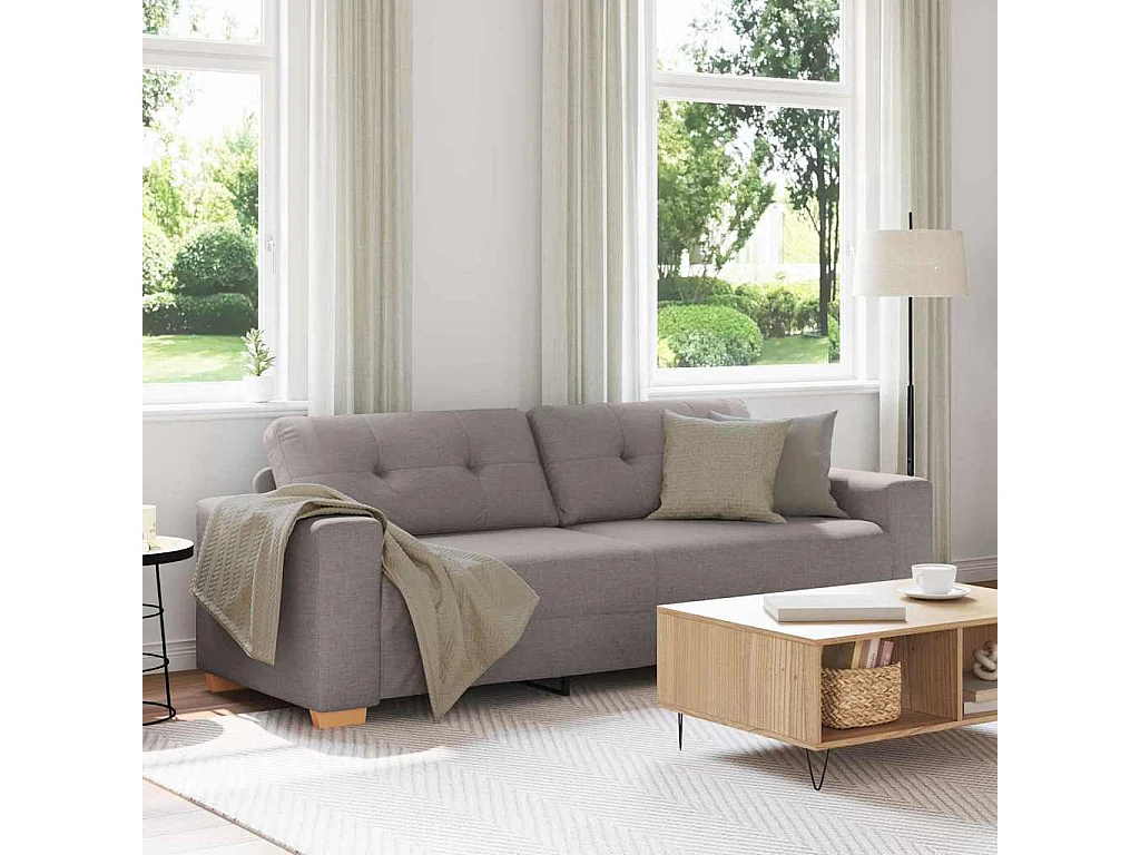 Sofa 3 places avec coussin Taupe tissu