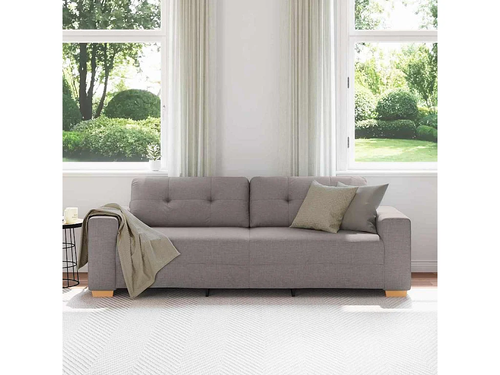 Sofa 3 places avec coussin Taupe tissu