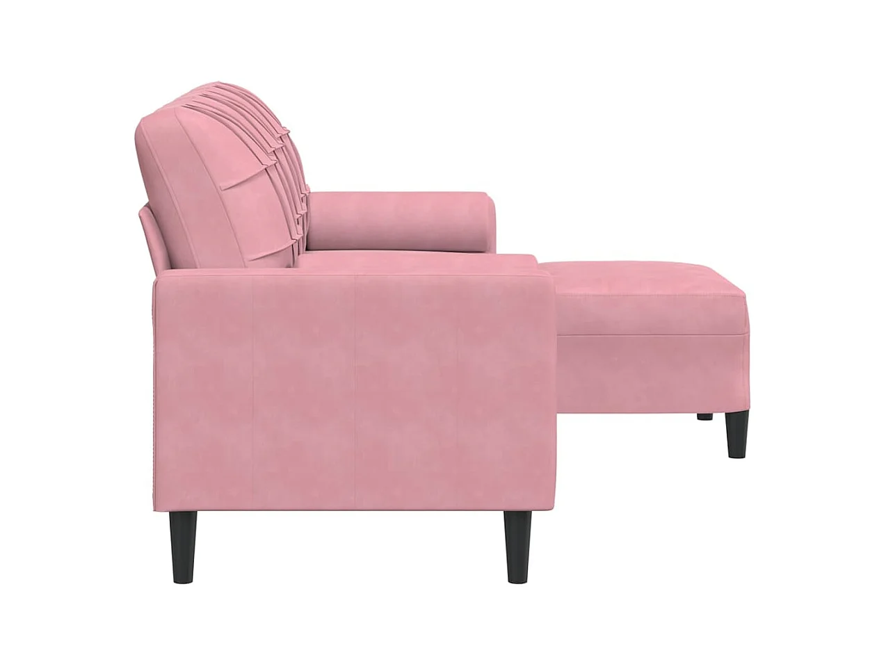 3-zitsbank met voetenbank Roze 180 cm Fluweel