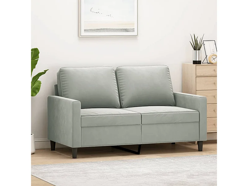 2-Sitzer-Sofa Hellgrau 120 cm Samt