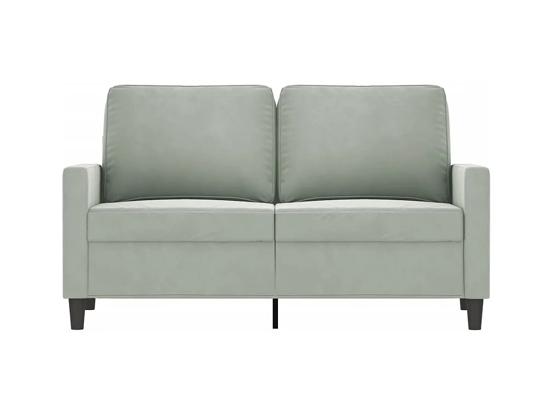 2-Sitzer-Sofa Hellgrau 120 cm Samt