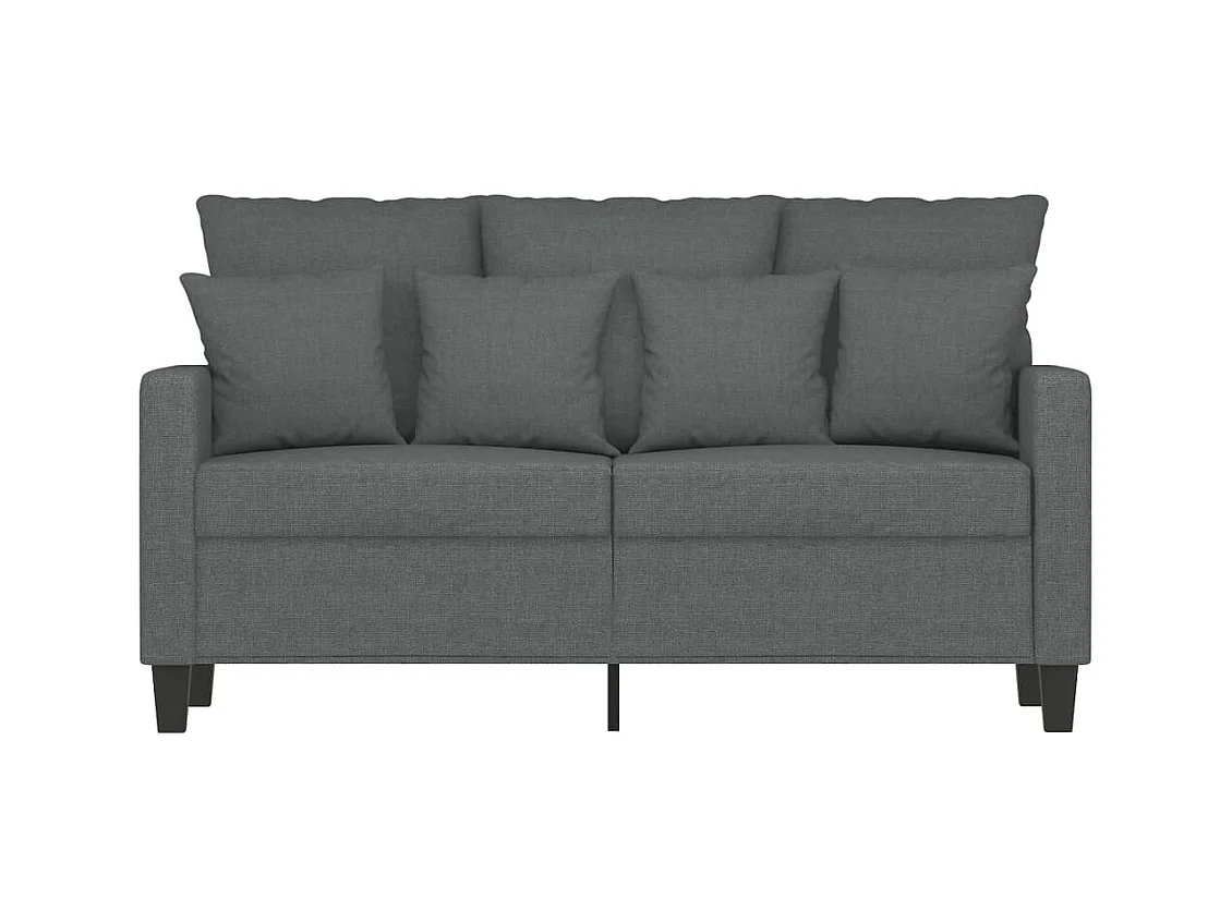 Canapé à 2 places Gris foncé 120 cm Tissu