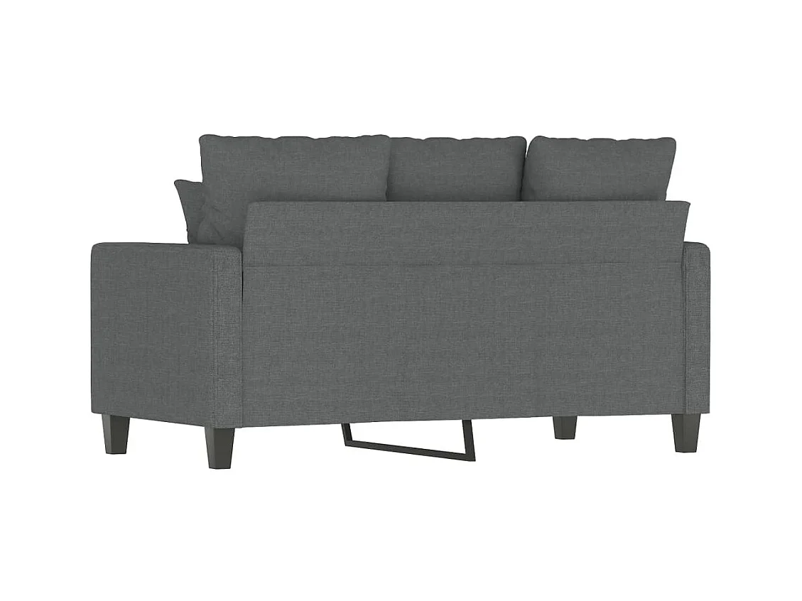 Canapé à 2 places Gris foncé 120 cm Tissu