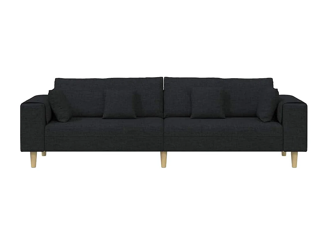 Stoffen bank met zwart kussen 208 cm stof