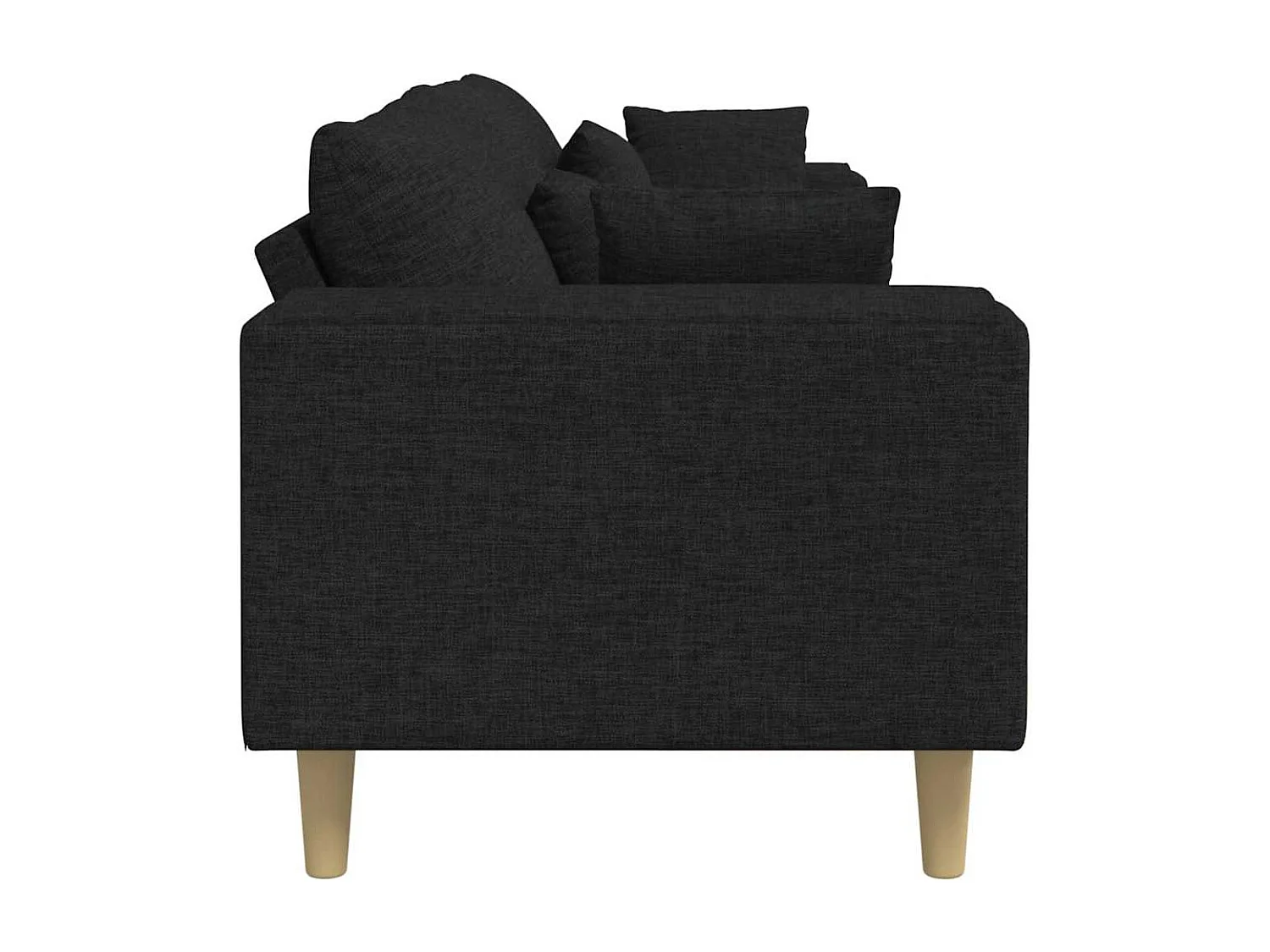 Stoffen bank met zwart kussen 208 cm stof