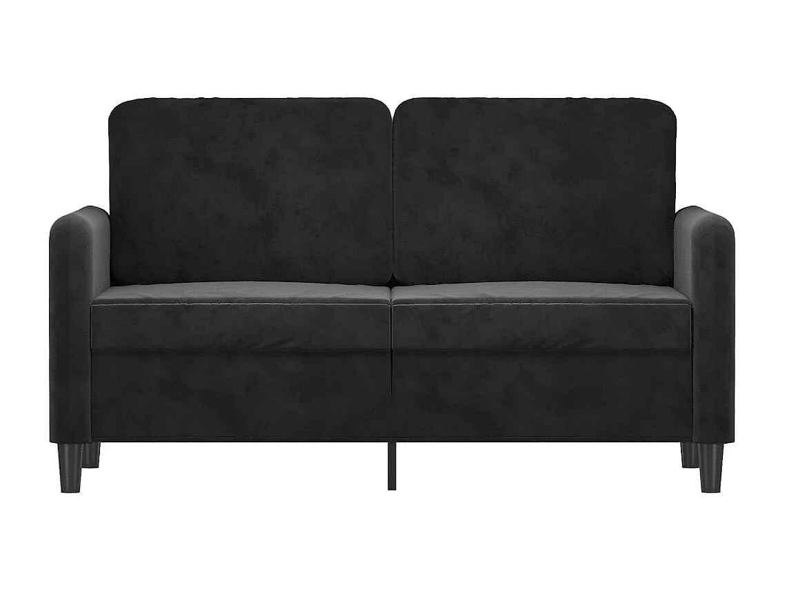 Divano 2 posti Nero 120 cm Velluto