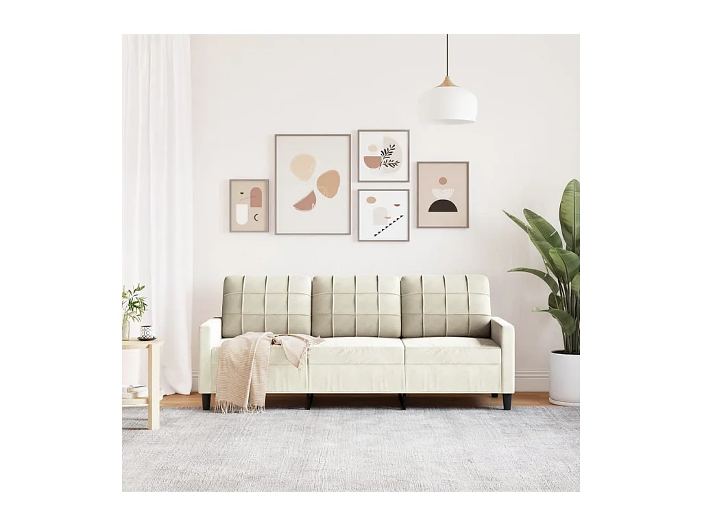 3-zitsbank Crème 180 cm Fluweel