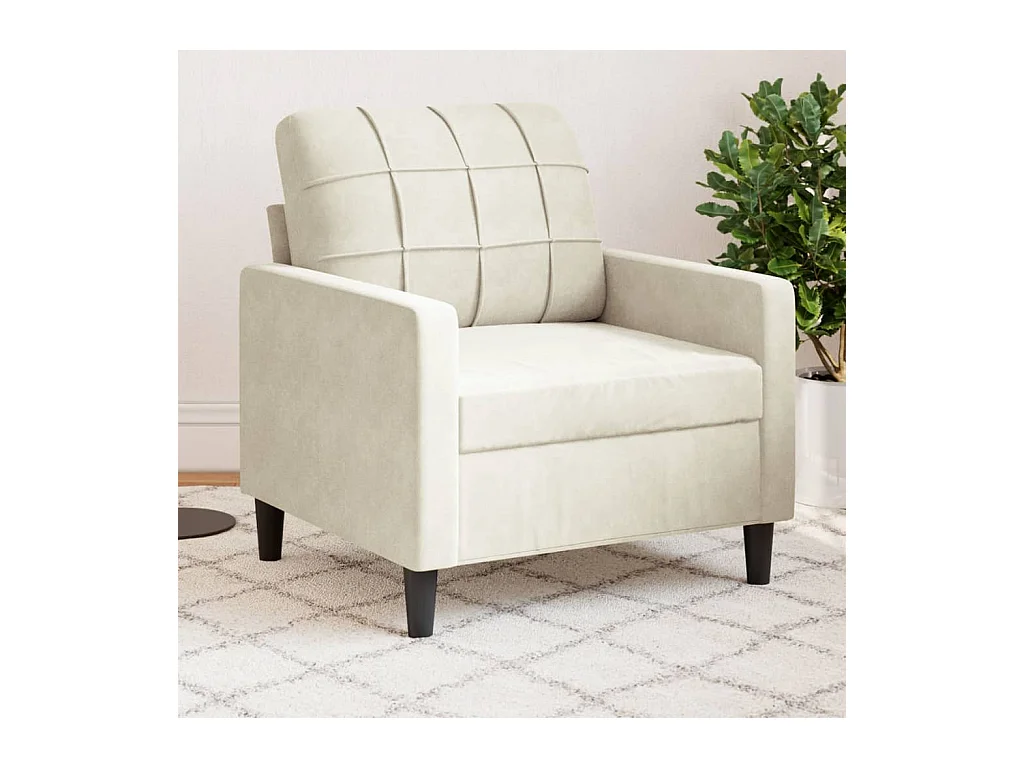 Crèmekleurige fauteuil 60 cm fluweel