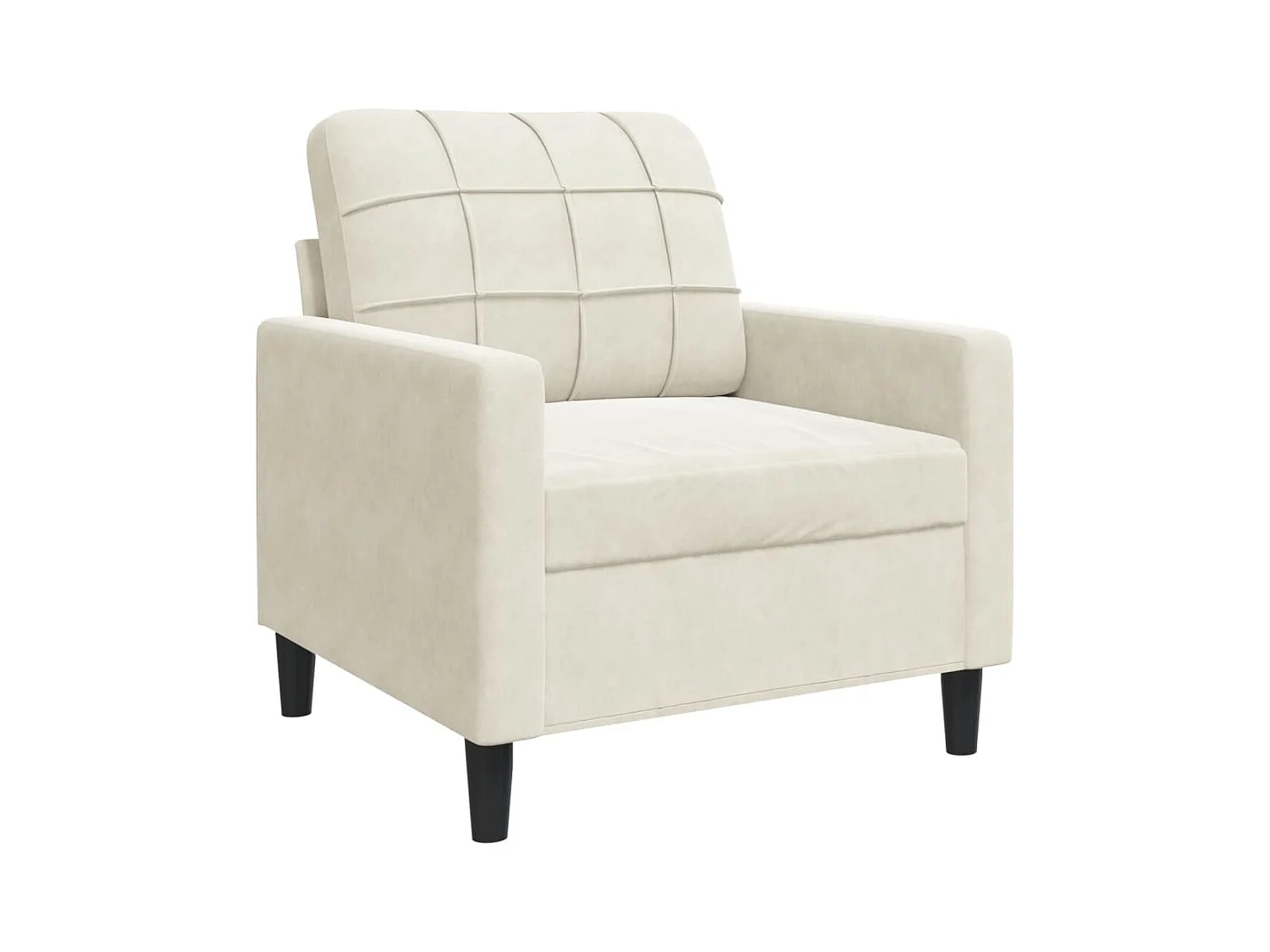 Crèmekleurige fauteuil 60 cm fluweel