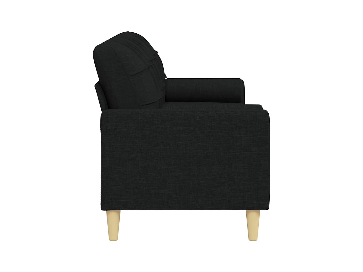 Sofá de 3 plazas con cojines decorativos tela negra 210 cm