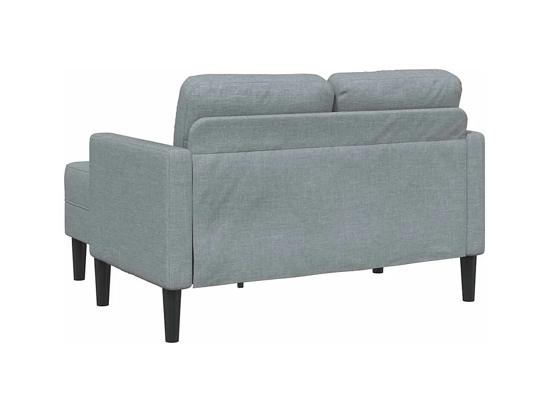 Divano 2 posti con chaise longue a L in tessuto grigio chiaro, 125 cm