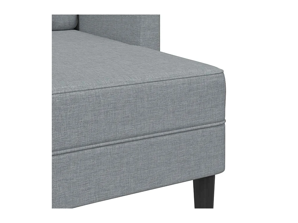 Divano 2 posti con chaise longue a L in tessuto grigio chiaro, 125 cm