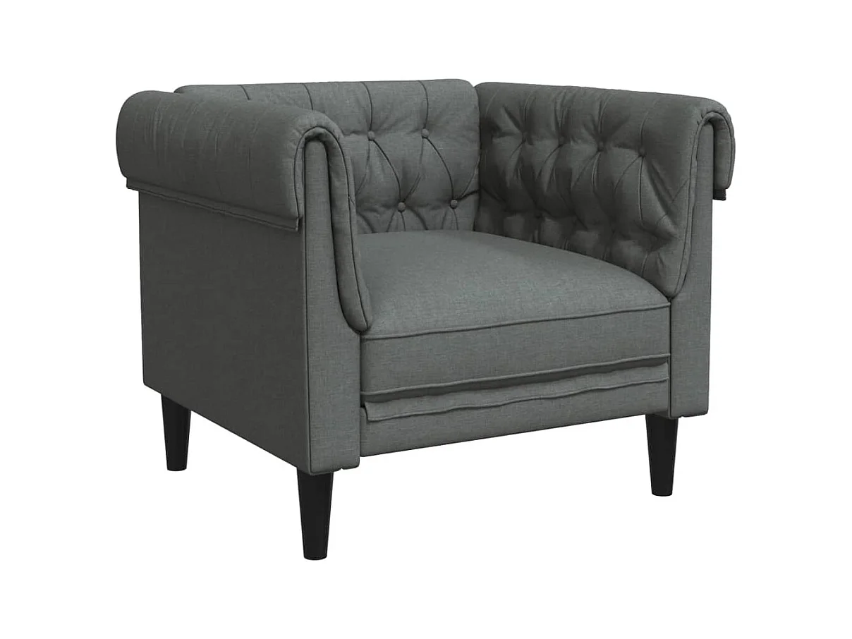 Conjunto de sofá de 3 piezas de tela gris oscuro