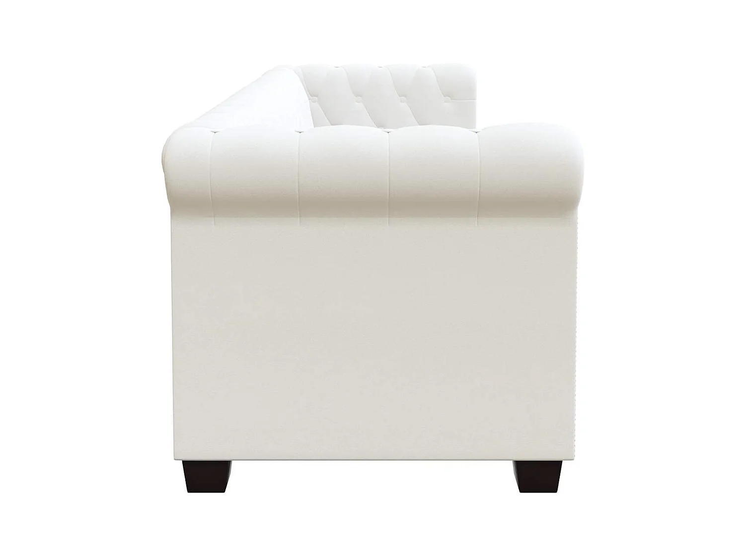 Divano Chesterfield a 3 posti in pelle sintetica bianca