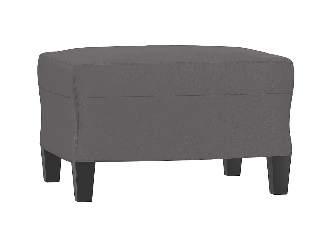 Conjunto de sofá de 3 piezas con cojines de piel sintética gris