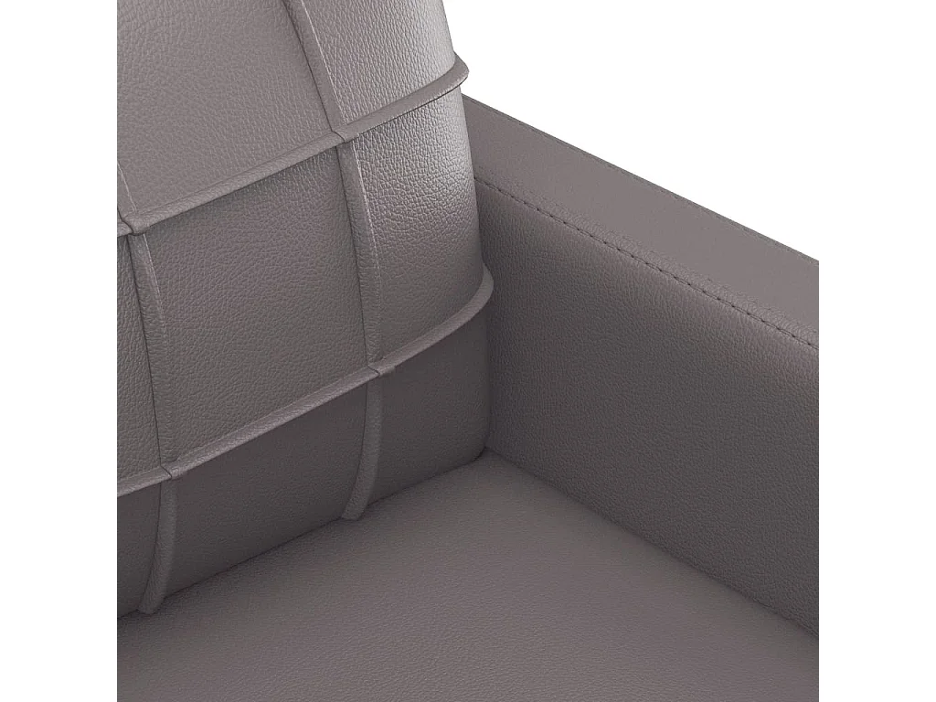 Conjunto de sofá de 3 piezas con cojines de piel sintética gris